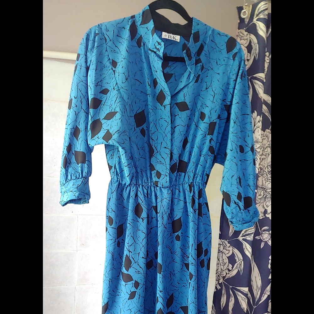 80s Petite cut dolman sleeve dress